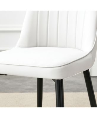 Table and chair set.Modern rectangular dining table with black textured stickers glass tabletop and gold plated metal legs.Paired with 6 comfortable chairs with PU seats and black metal legs.