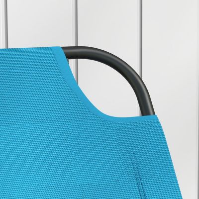 Garden Rocking Chair, Outdoor Indoor Sling Fabric Rocker for Patio, Balcony, Porch, Light Blue