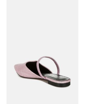 Twiggy Glitter Faux Leather Flat Mules