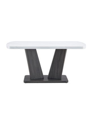 5 Piece Dining Table Set, 1.8" Thickness Tabletop and V-shaped Table Legs, 63 Inch Modern Kitchen Dining Table and Upholstered Dining Chairs for Kitchen Dining Room (Table + 4 Chairs)