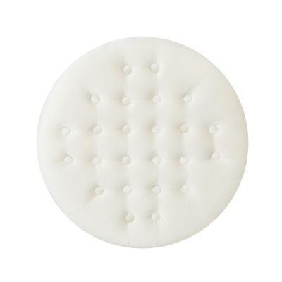 Luxurious Velvet Ottoman with Studded Rim for Comfort and Style