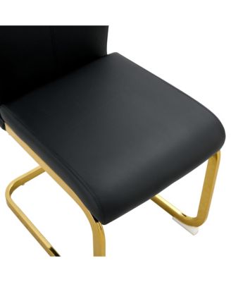 Table and chair set, Modern minimalist rectangular dining table, 0.4 inch thick, with a black imitation marble pattern glass desktop and black MDF legs. Comfortable PU seats, perfect for dinner, meet