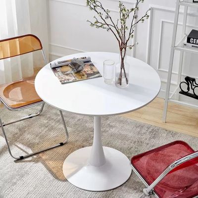 Streamdale Modern Round Dining Table, " White