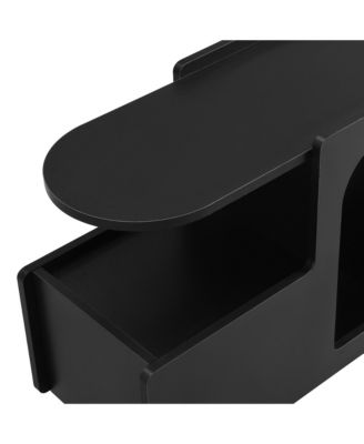 Streamdale Rolling Side Table with Drawer, Cream and Black