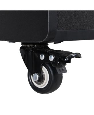 Streamdale Rolling Side Table with Drawer, Cream and Black