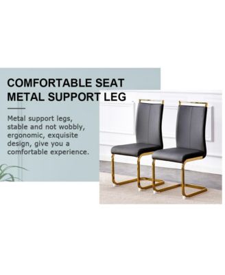 Table and chair set.Modern rectangular dining table with black textured stickers glass tabletop and gold plated metal legs.Paired with 6 comfortable chairs with PU seats and golden metal legs.