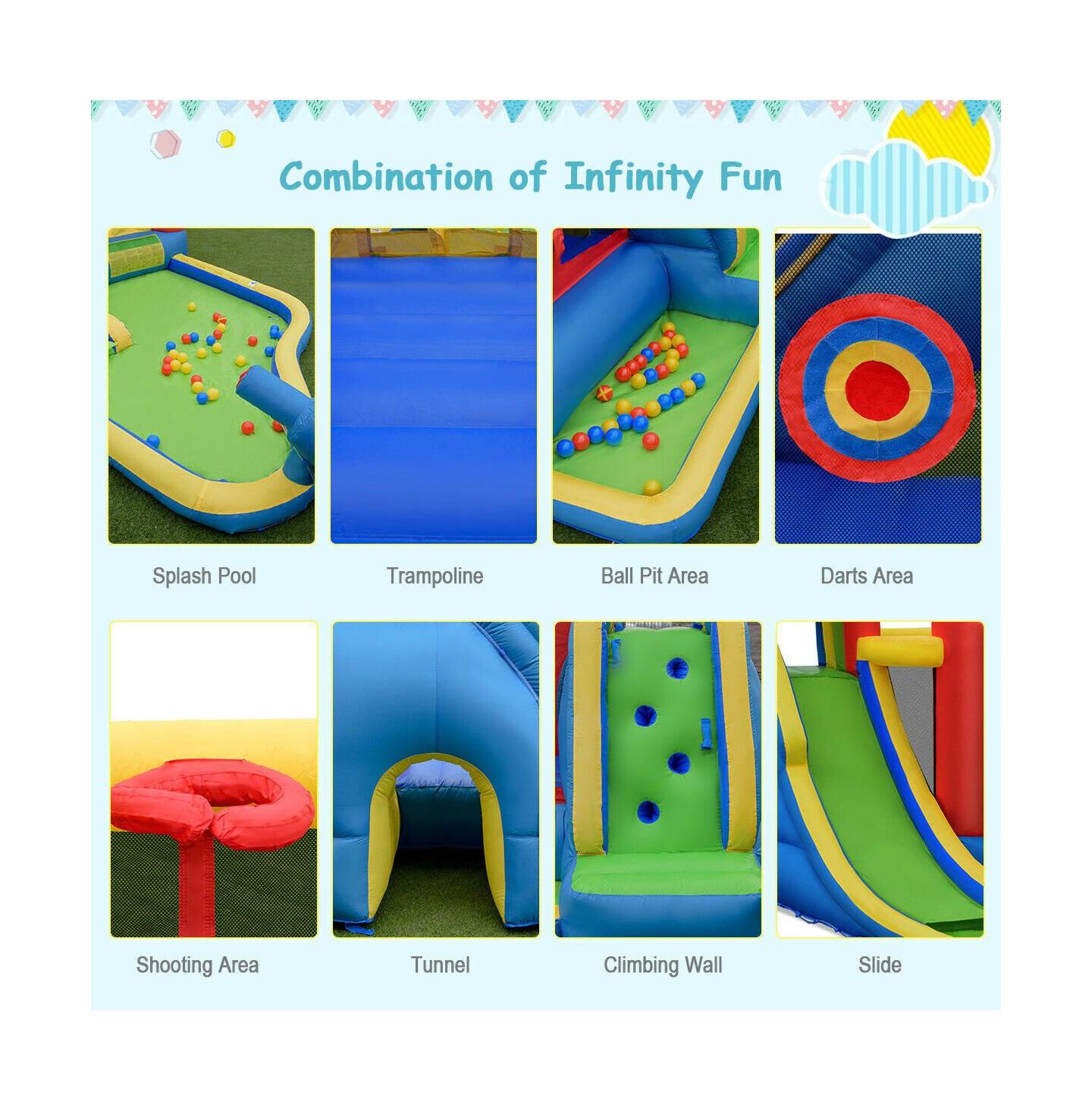 Детская игрушка SUGIFT 9-in-1 Inflatable Bounce House with Water Slide, 19'L x 9'W x 7.5'H, Hosts Up to 4 Kids, Ages 3+ — фото 7