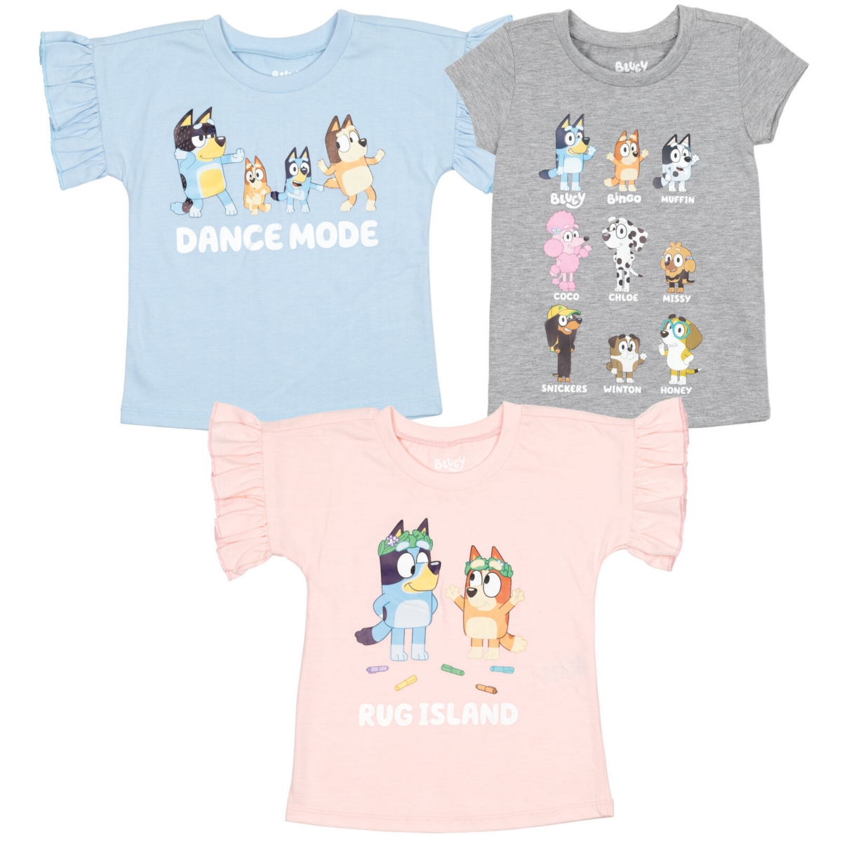 Bluey Girls 3 Pack T-Shirts