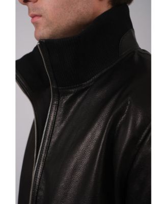 Men's Leather Jacket, Black, Created for Macy's