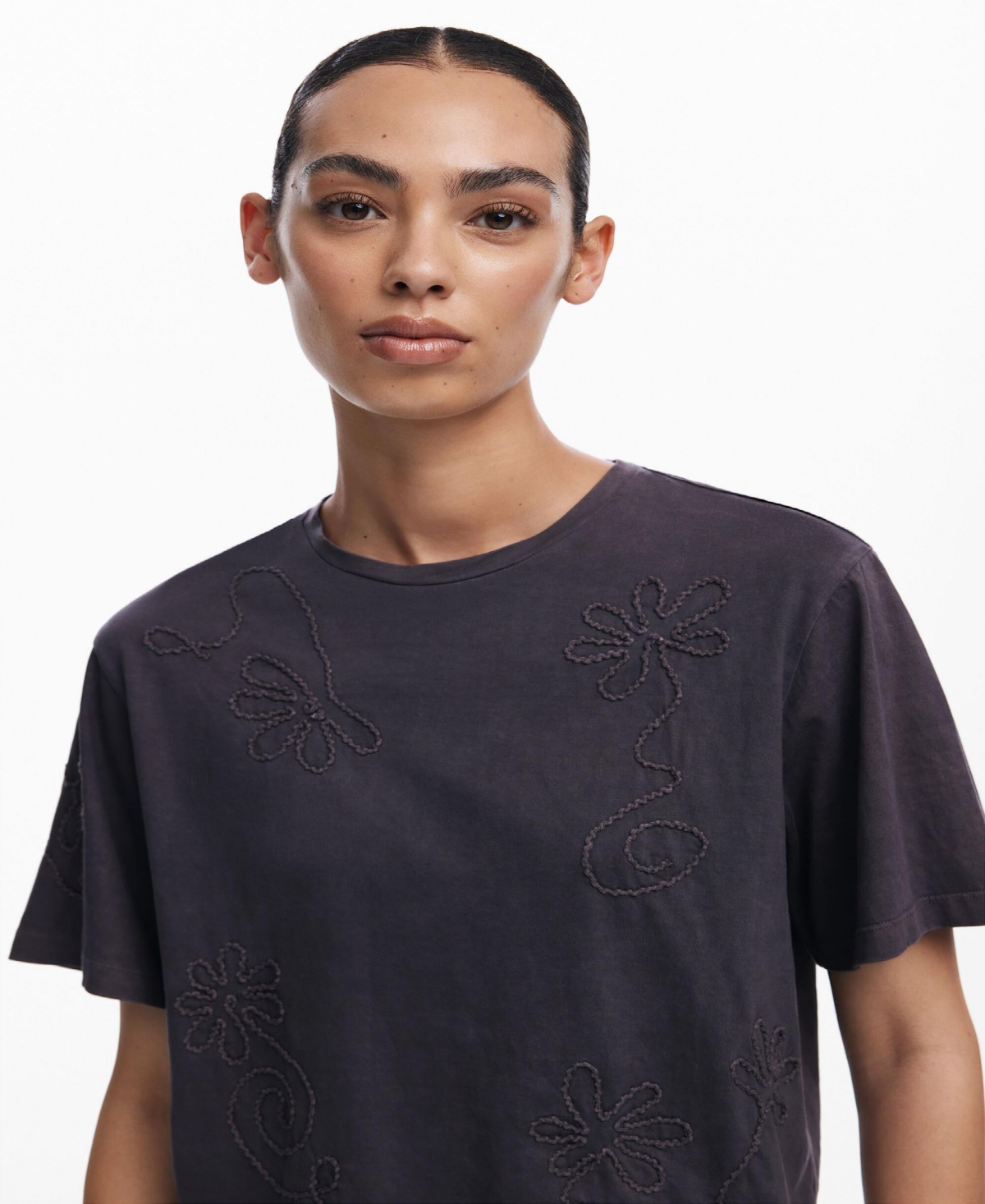Desigual Women's Embroidered flower T-shirt