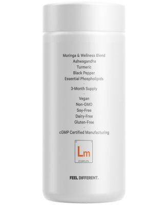 Liposomal Moringa+ Supplement, 400mg Moringa 50:1 Extract - 20,000mg Moringa Oleifera Leaf Equivalent - Turmeric, Ashwagandha, 180 Capsules