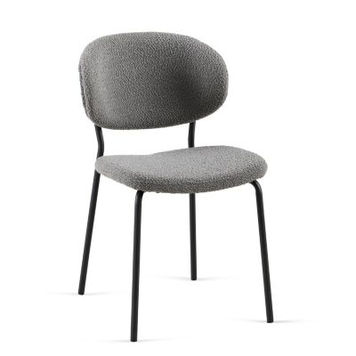 Grey Boucle Dining Chairs (Set of 2)