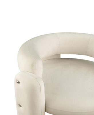 Barrel Accent Chair Curved Arms, Waterfall Seat