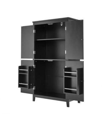 Freestanding 4-Door Bathroom Storage Cabinet