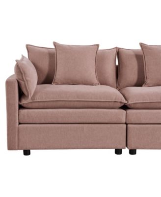 108.66" Modern Chenille L-shaped Sectional Sofa with Convertible Chaise, Comfy Cloud Couch Deep Sectional Sofa with Ottomans for Living Room