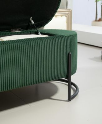 Streamdale Emerald Upholstered Storage Ottoman Bench