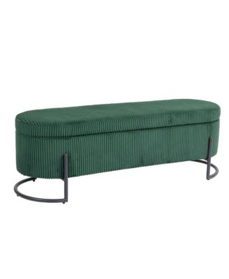 Streamdale Emerald Upholstered Storage Ottoman Bench
