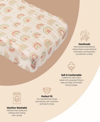 Infants Parker Quilted Rainbow Change Pad Cover