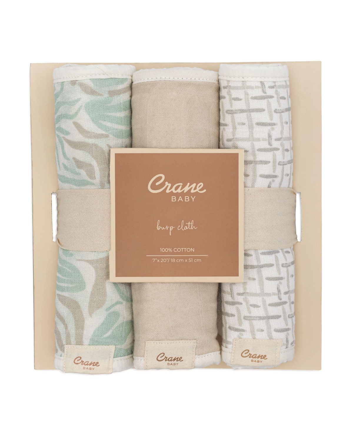 Shop Crane Baby Infants Cove Beach Life Burp Cloth, 3-pc. Set In Tan
