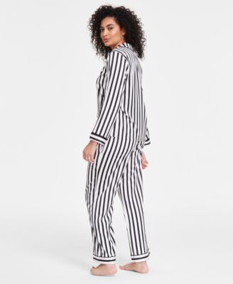 Women's 2-Pc. Piped-Trim Satin Pajamas Set, Created for Macy's
