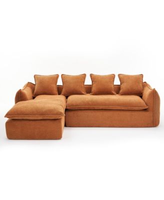 Sofa Deep Seat Sofa 3 Seater for Living Room Oversized Comfy Sofa L-Shape Sofa Couch with Chaise Home Furniture Sleeper Sectional Sofa for Apartment, Office Left Hand Facing