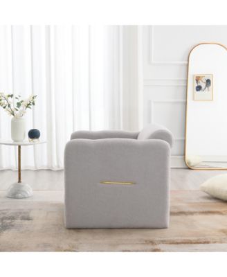 Teddy Fabric Armchair with Metal Accents