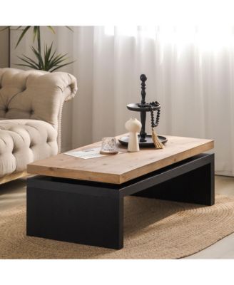 Wood 2-Tier Living Room Coffee Table