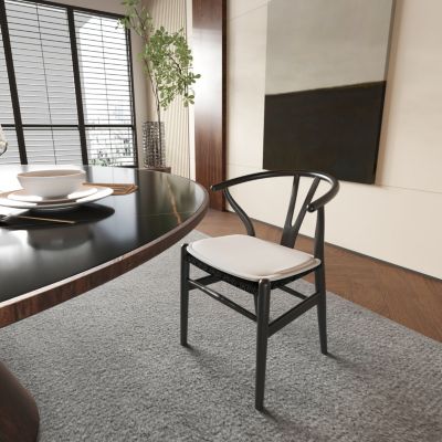 Wishbone Chairs for Dining Room, Soild Wood Weave Dining Chair, Armchair, Fully Assembled, Set of 2