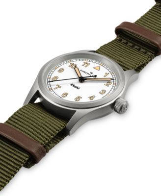 Women's Swiss Khaki Field Green Textile Strap Watch 33mm