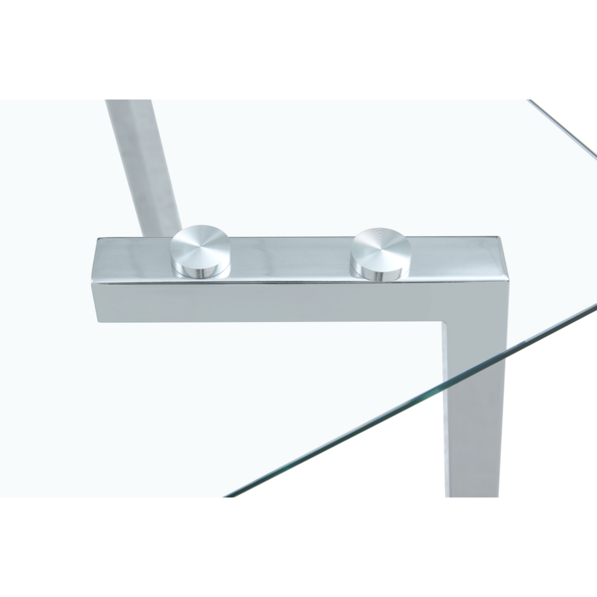Streamdale Furniture Sleek Glass Dining Table for 4 with Durable Metal and Wood Legs - Silver+clear