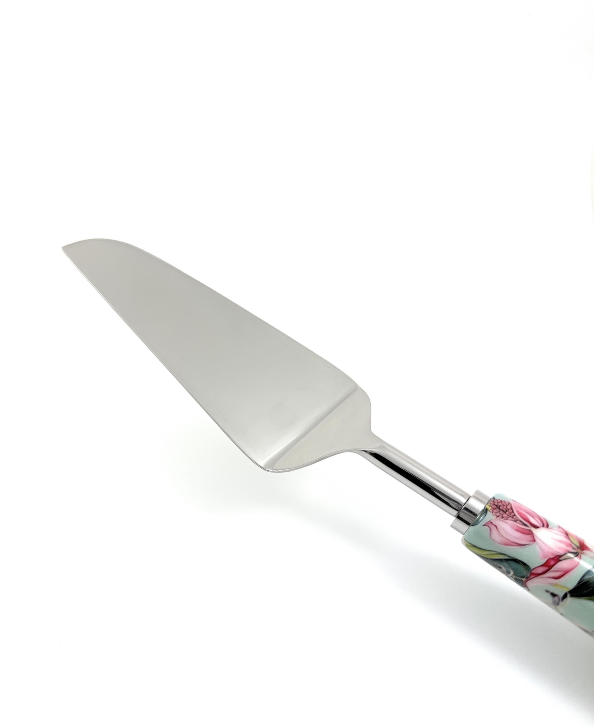 Vibhsa Floral 2-pc. Cake Serving Set, For 2 In Silver And Multi Color Finish