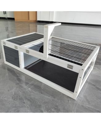 39.5" Wood Tortoise House Indoor Turtle Habitat Reptile Cage for Lizards, Geckos, with Removable Waterproof Tray, Light Support, Acrylic Window