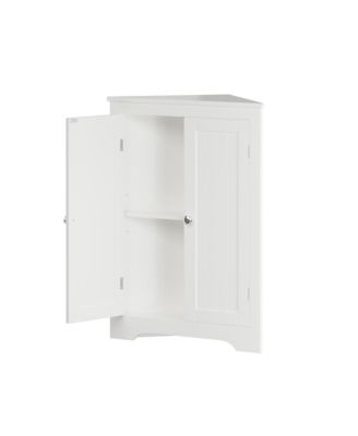 wood Corner Storage Cabinet with Adjustable Shelves