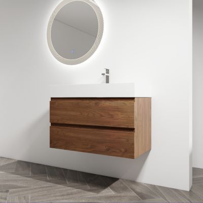Streamdale Wall-Mount Vanity with Resin Sink and Drawers