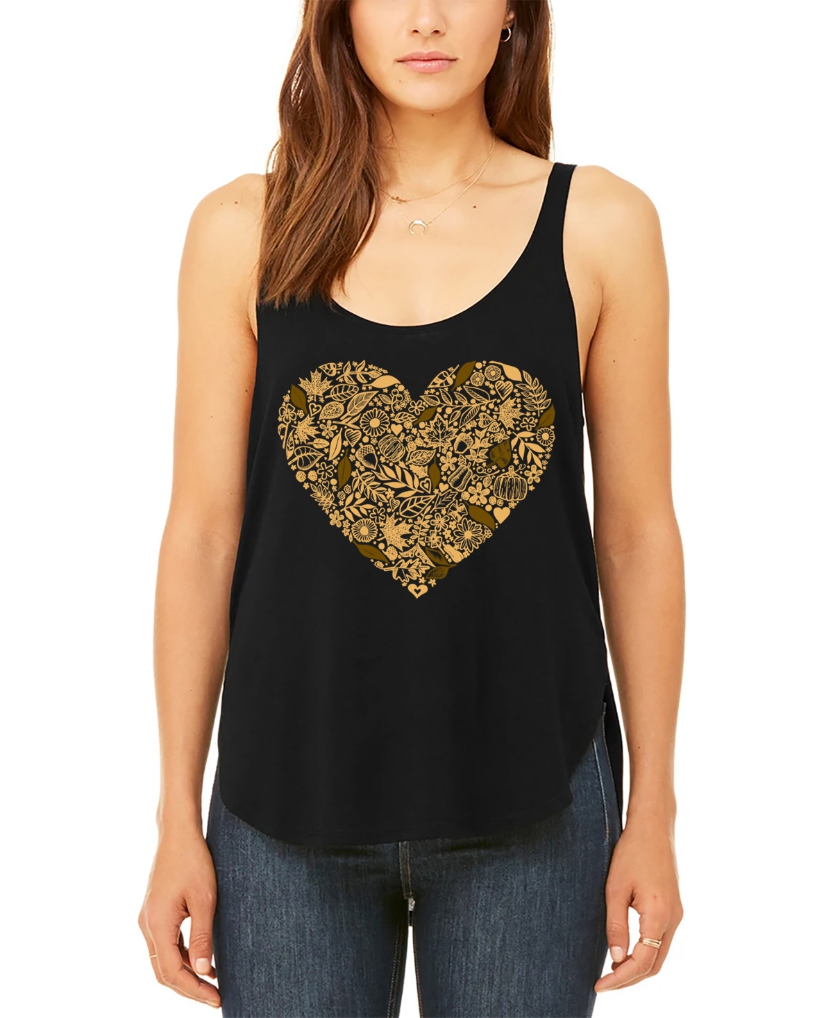 LA POP ART WOMEN'S FALL VIBES PREMIUM ART FLOWY TANK TOP 