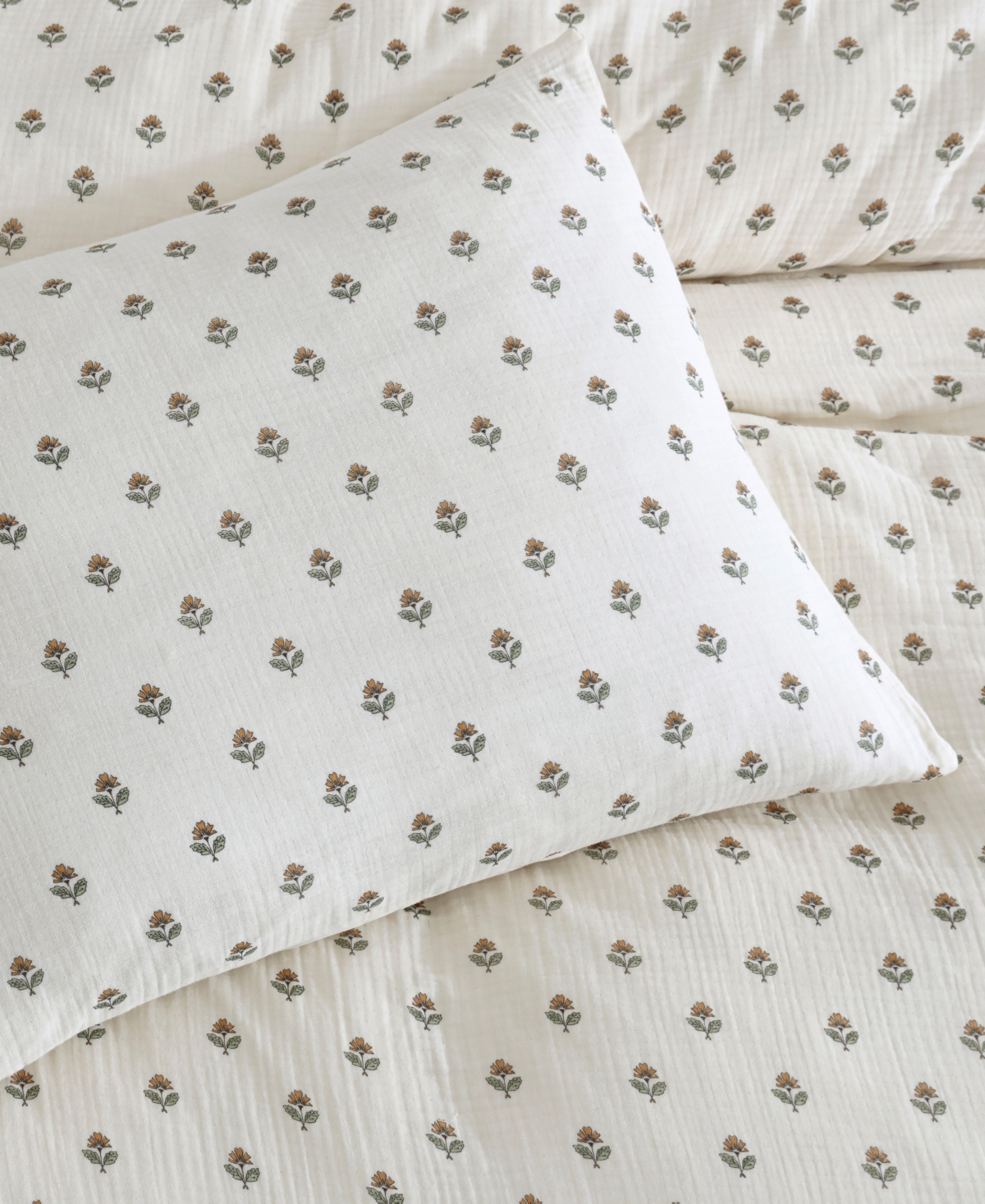 Peri Home Block Print Gauze 3-Pc. Comforter Set, King