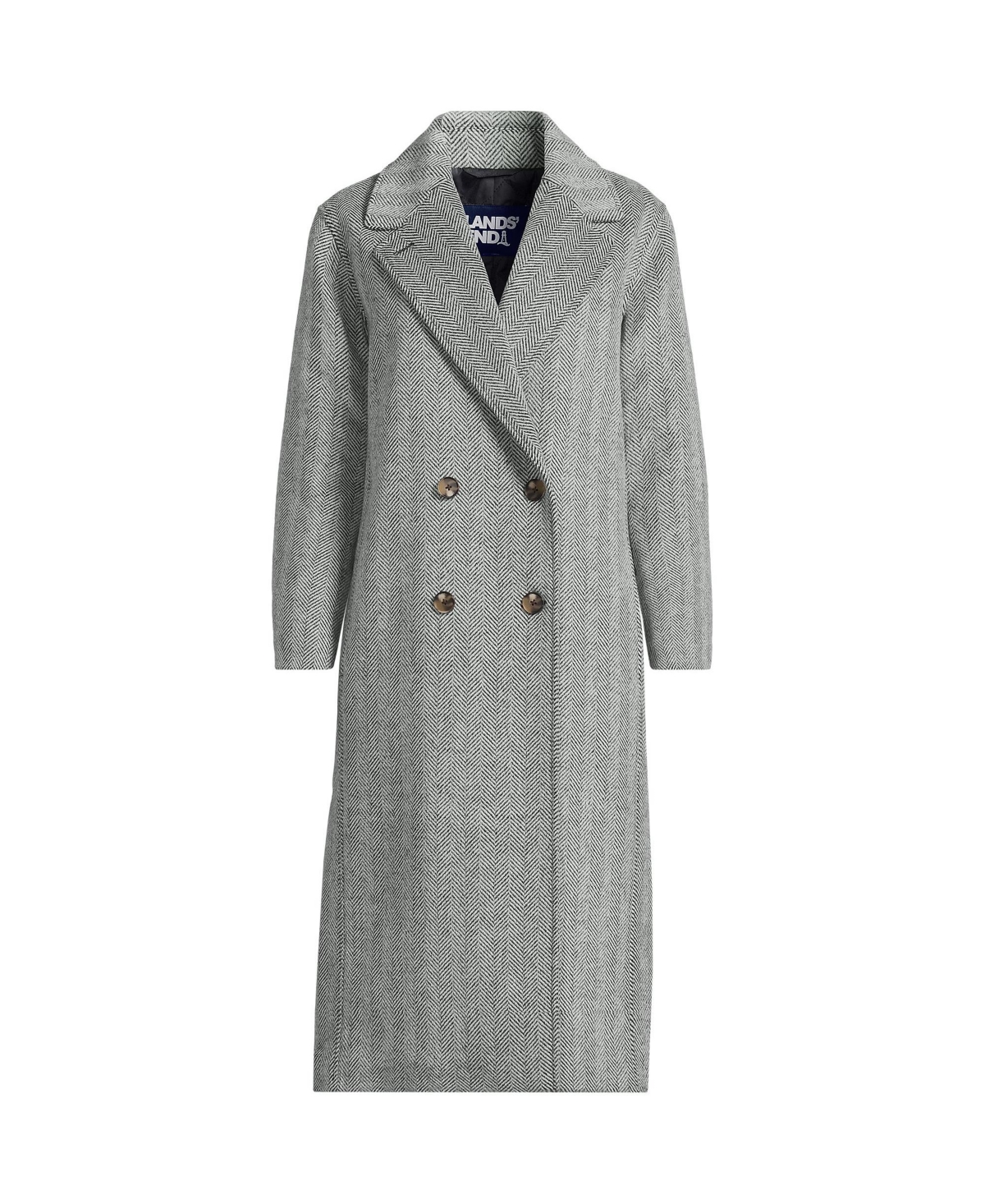 Lands' End Women's Insulated Double Breasted Wool Coat