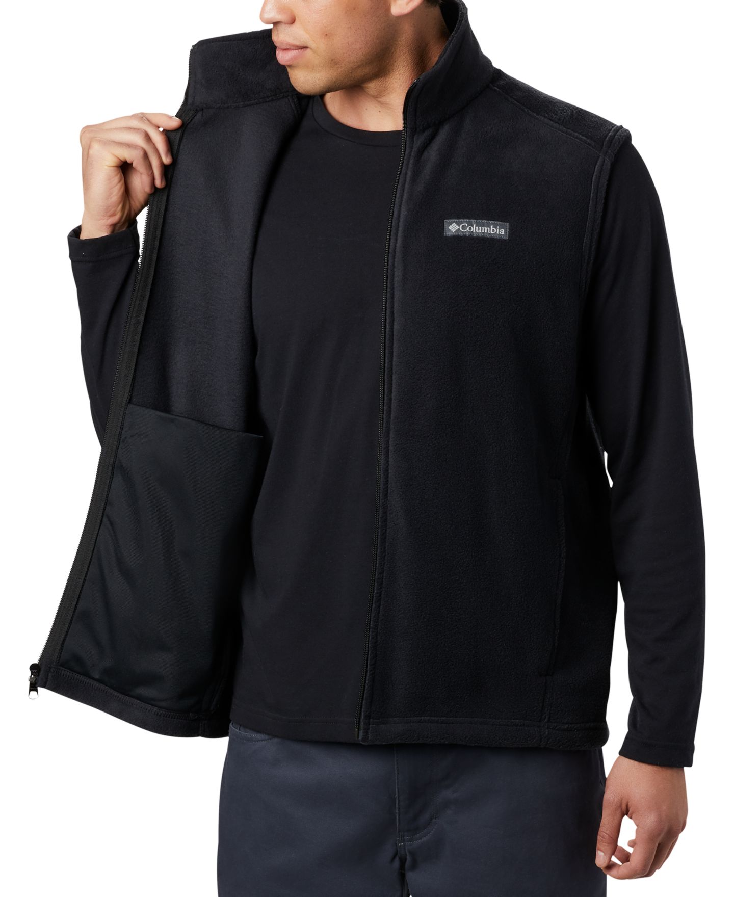 Мужской жилет Columbia Steens Mountain Fleece Vest, цвет: Чёрный — фото 2