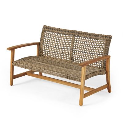 Streamdale Hampton Wood + Wicker Loveseat