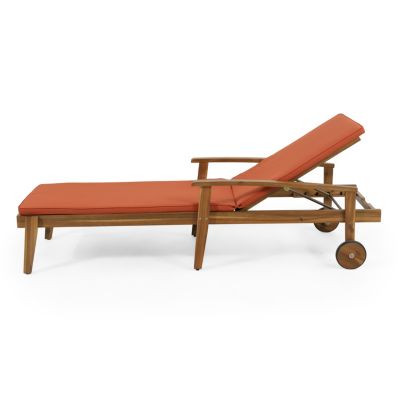 Streamdale Acacia Wood Chaise Lounge with Adjustable Cushions