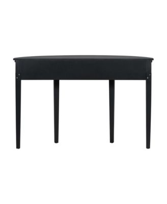 Distinctive Features of Pine Veneer Console Table with Vertical Stripe Drawer Fronts and Four Legs