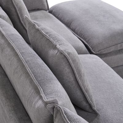 Streamdale Modern Chenille L-Shape Sectional Sofa with Chaise & Ottomans