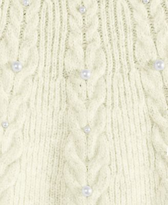 Женский свитер с круглым вырезом, украшенный искусственным жемчугом, 34-го размера, эксклюзивно в Macy's 