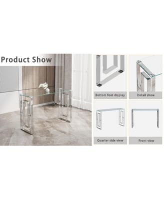 Stainless Steel Glass Console Table