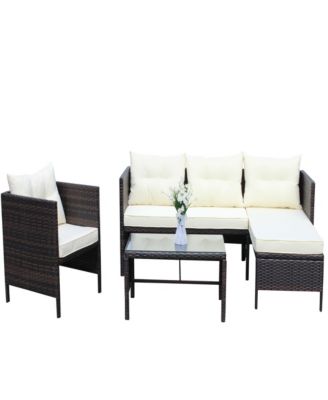 Streamdale 4-Piece Wicker Patio Conversation Set with Cushions