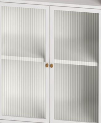  45" Storage Cabinet with Glass Door and Shelves