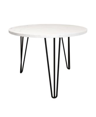 Round Nesting Coffee Table Set (2 Tables), Marble Top, Metal Base