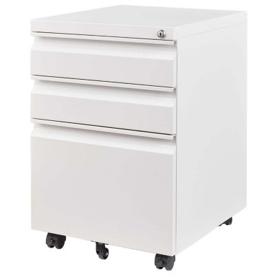 3-Drawer Mobile File Cabinet with Lock