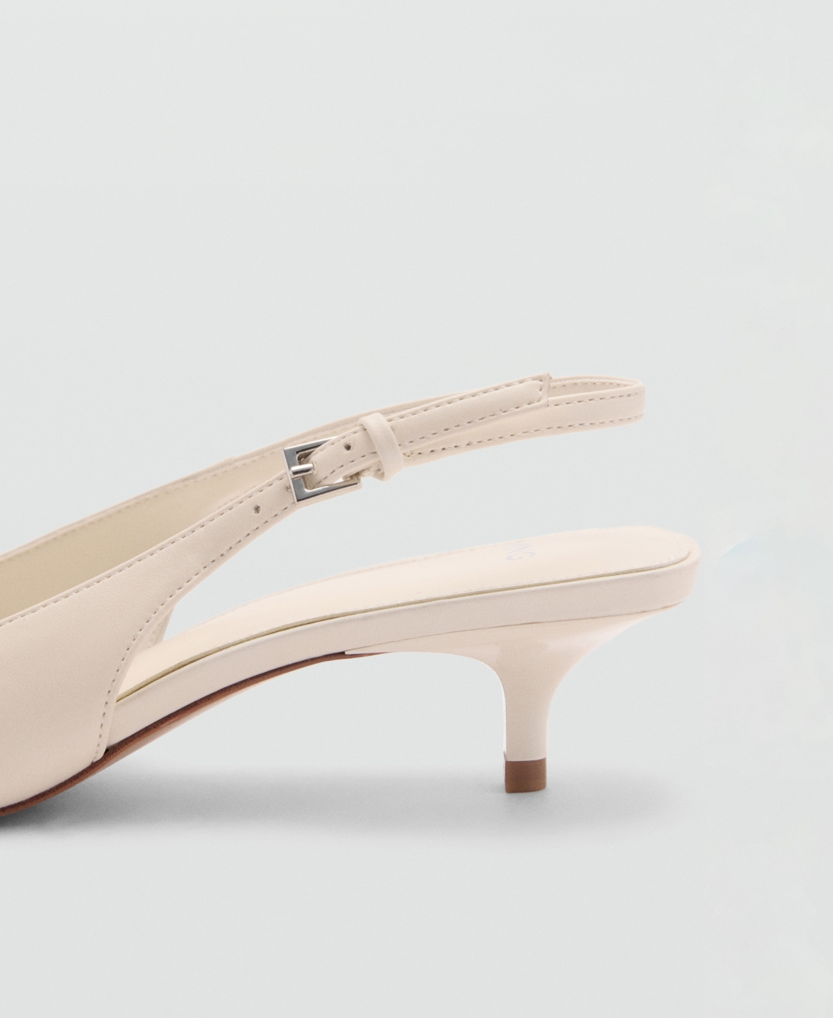 Mango Crystal Sling Back Shoes Beige In Beige