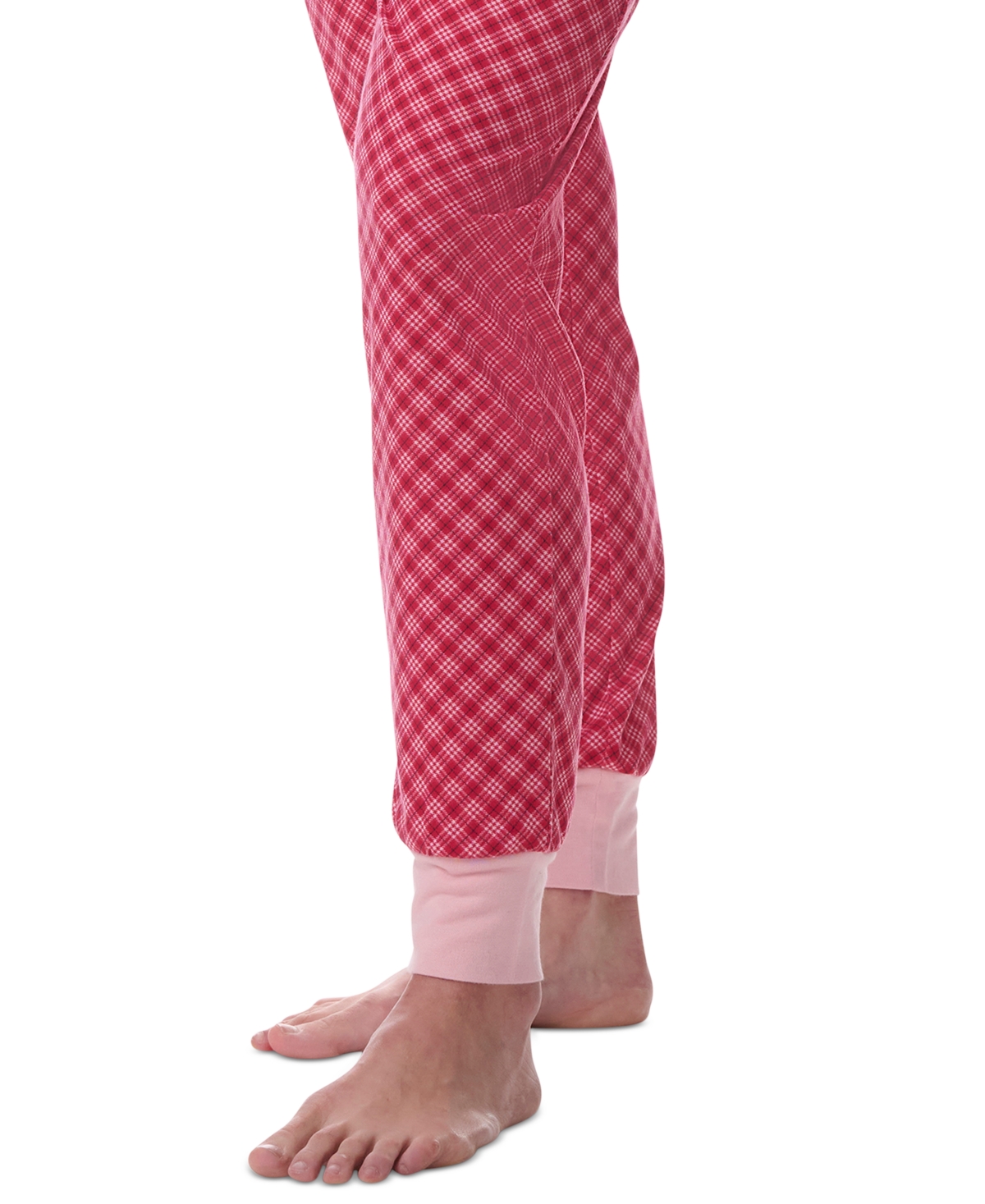 Tommy Hilfiger Women's Printed Short-sleeve Tee & Jogger Set In Vday Plaid Tango Red